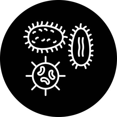 Mikroorganizmalar. Web simgesi basit illüstrasyon