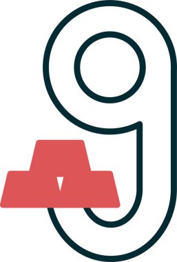 Küçük G harfi vektör illüstrasyonu 