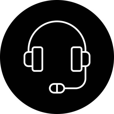 Müşteri hizmetleri, kulaklık ikonu. vektör illüstrasyonu 