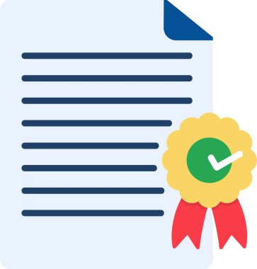 Sertifika simgesi, vektör illüstrasyonu basit tasarım