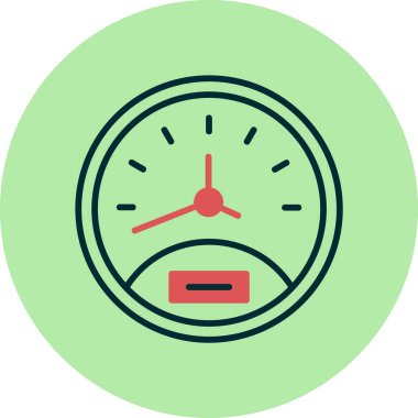 Speedometer web simgesi, vektör illüstrasyonu