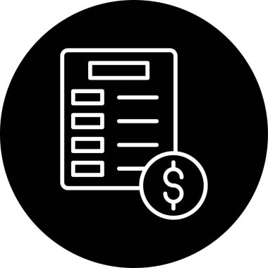 Fatura işi simgesi vektör illüstrasyonu