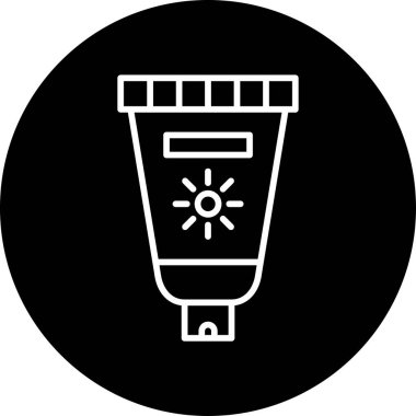 Güneş kremi ikon vektör illüstrasyonu