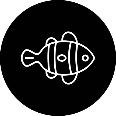 Palyaço balığı. Web simgesi basit illüstrasyon