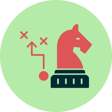 Satranç taşı simgesi, Strateji sembolü, vektör illüstrasyonu