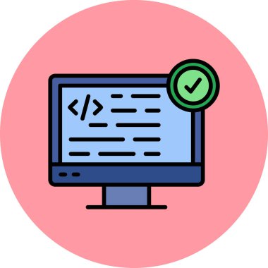Kodlama. Web simgesi basit illüstrasyon