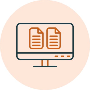 Minimalist bir dizaynda bir belge simgesinin vektör illüstrasyonu.