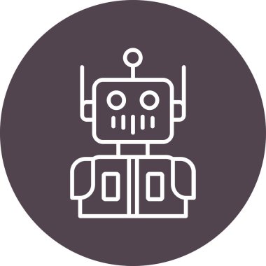 Basit doğrusal biçimdeki android karakter portresi