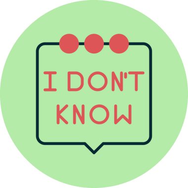 Konuşma balonu ikonu vektör illüstrasyonunu bilmiyorum 