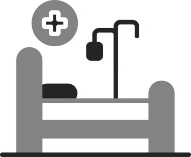 Hastane yatağı ikon vektör illüstrasyonu