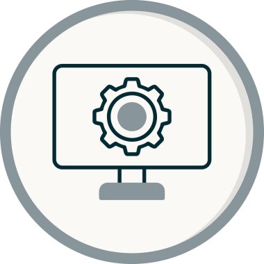 düz ayar simgesi, vektör illüstrasyonu