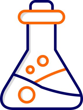 Kimyasal matara simgesi, vektör çizimi basit tasarım