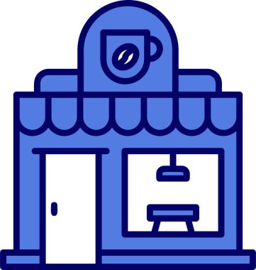 Kahve Dükkanı web simgesi, vektör illüstrasyonu