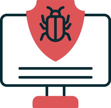 Antivirüs web simgesi, vektör çizimi