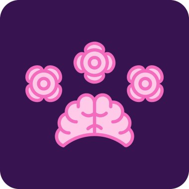 Beyin. Web simgesi basit illüstrasyon