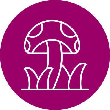 Mantar. Web simgesi basit illüstrasyon