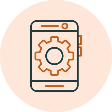 Akıllı telefon simgesinin basit tasarımı, vektör biçimi illüstrasyonu