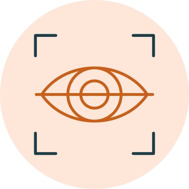 Göz taraması. Web simgesi basit illüstrasyon 