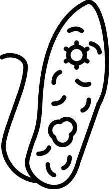 Euglenid bakteri simgesi, vektör çizimi basit tasarım