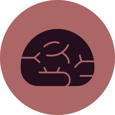 Beyin Simgesi Basit Vektör İllüstrasyonu 