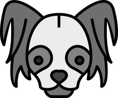 Çin armalı köpek kafası simgesi, vektör illüstrasyonu