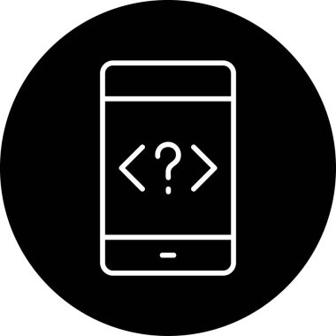 Akıllı telefon simgesinin basit tasarımı, vektör biçimi illüstrasyonu