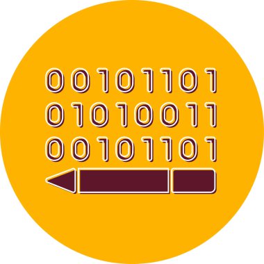 İkili Kod, Web simgesi basit illüstrasyon