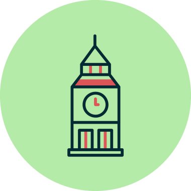 Saat Kulesi Web simgesi, vektör illüstrasyonu