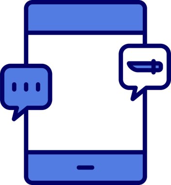 Akıllı telefon tehdit simgesi, vektör illüstrasyonu basit tasarım