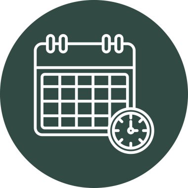 Minimalist bir tasarımda bir takvim simgesinin vektör illüstrasyonuName.