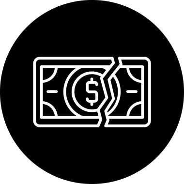 İflas simgesi, çevrimiçi uygulamalar için uygun soyut bir şekilde resmedilmiş.