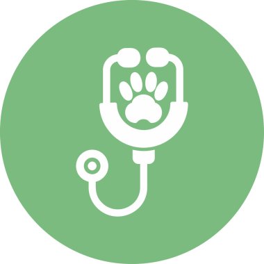 veterenarian stethoscope icon with paw vector illustration  clipart