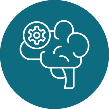 beyin ikonu vektör çizimi tasarımı