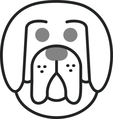 Tibetli Mastiff köpek kafası ikon vektör çizimi 