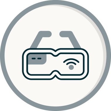 sanal gözlük simgesi, vektör illüstrasyonu 