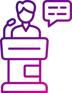 Konuşmacı, konferans sunum simgesi