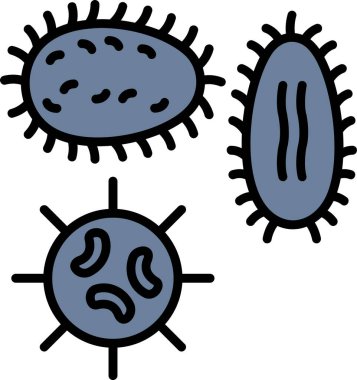 Mikroorganizmalar. Web simgesi basit illüstrasyon