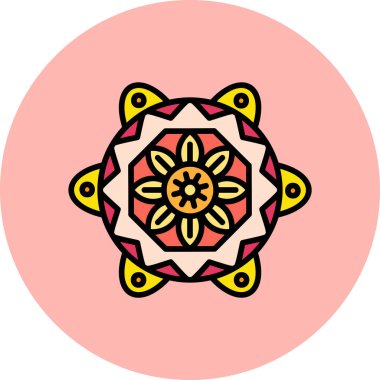 İyileştirme oturumu için kutsal mandalanın temel doğrusal çizimi