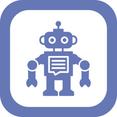 Chatbot, robot simgesi, vektör illüstrasyonu