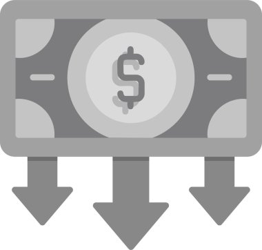 İflas simgesi, çevrimiçi uygulamalar için uygun soyut bir şekilde resmedilmiş.