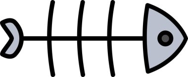 Balık kemikleri. Web simgesi vektör illüstrasyonu