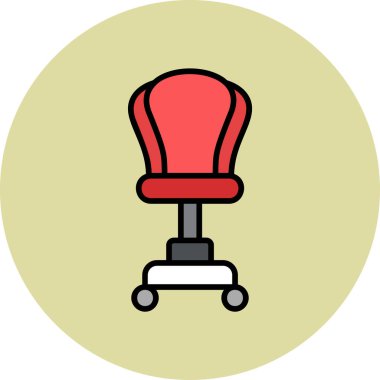 Koltuk ikonu vektörü. ince çizgi işareti