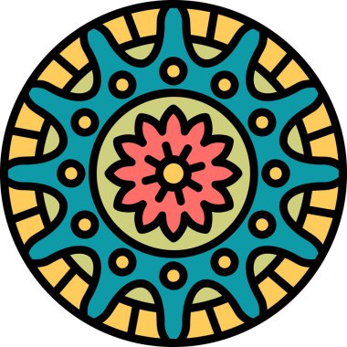 İyileştirme oturumu için kutsal mandala 'nın basit vektör çizimi