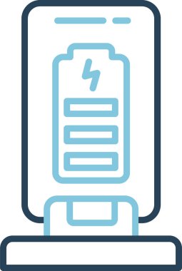 Şarj edilmiş pil simgesi. vektör illüstrasyonu