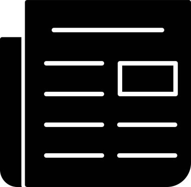 Basit Gazete simgesinin vektör illüstrasyonu