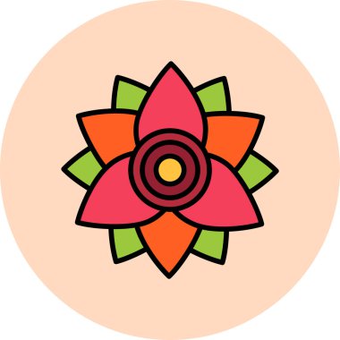 Bromeliad çiçek ikonu illüstrasyonu vektörü