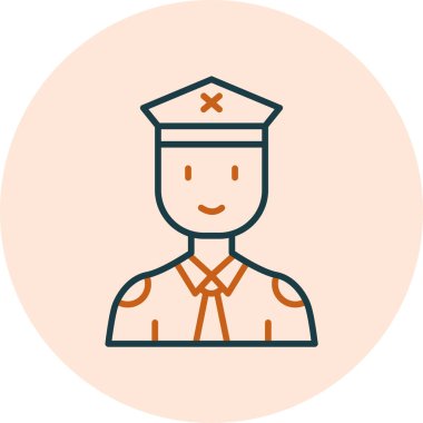 Polis. Web simgesi basit illüstrasyon