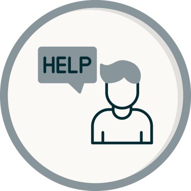 Basit Yardım simgesi, vektör illüstrasyonu