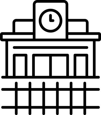 Tren İstasyonu simgesi, vektör illüstrasyonu basit tasarım