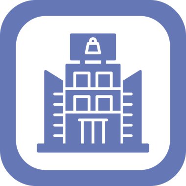 Alışveriş merkezi simgesinin temel doğrusal çizimi 